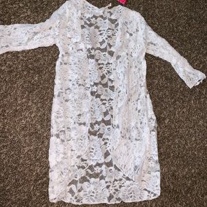 Size 120 white lace bathing suit cover up